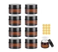 8 barattoli vetro barattolo vetro con coperchio barattoli vuoti in vetro ambra,da 5 ml,contenitori per unguento,contenitori per crema da riempire,contenitori in vetro marrone con coperchio e fodera
