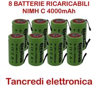 8 Batteria Ni-Mh C 1/2 torcia 4000 mAh mA rechargeable battery pack DIY no Ni-Cd