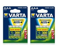8 Batterie AAA ministilo ricaricabili VARTA 1000mAh ACCU HR03 Pronte all'uso