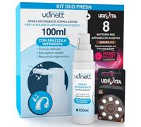 8 Batterie per Apparecchi Acustici Misura 312 PR41 Marrone con Phono Pulse Technology + Spray Detergente per Apparecchi Acustici con Spazzola Integrata Udinett 100ml Senza Alcol - Kit Duo Fresh
