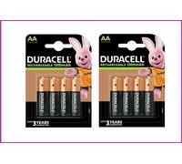 8 batterie ricaricabili STILO AA Duracell 1300mAh 1,2V