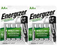 8 batterie Stilo AA ENERGIZER ricaricabili 2000mAh 2 Blister