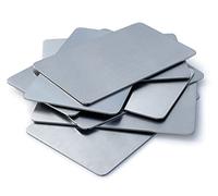 8 biglietti da visita in acciaio inox di 1 mm di spessore. Dimensioni standard europee: 85,6 x 54 mm. Carte metalliche per incisioni CNC e laser. Ideale per portafoglio portafoglio freddo BTC ed ETH