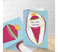 8 biglietti d'invito per la scuola con buste abbinate, biglietti d'invito per la scuola in set da 8 pezzi. Design a conchiglia