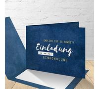 8 biglietti d'invito per la scuola con buste abbinate, biglietti d'invito per la scuola in set da 8 pezzi. Design in velluto blu