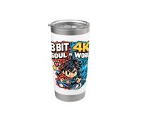8 Bit Soul in 4K World Retro Gamer Collective Studio Bicchiere termico in acciaio inox doppia parete