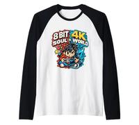 8 Bit Soul in 4K World Retro Gamer Collective Studio Maglia con Maniche Raglan