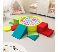 8 blocchi da arrampicata in schiuma con pozzo per palline per bambini da 1 a 3, giocattoli morbidi per arrampicata per bambini, blocchi di schiuma per interni per bambini 1-3 all'interno con pozzo