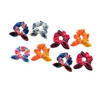 8 bobine decorative per capelli con cravatte colorate, elastici per capelli alla moda, per un look elegante