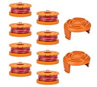 8 bobine per tagliaerba Worx Bobina Decespugliatore, Filo Rocchetto Decespugliatore per Worx Tagliabordi ø1.65mm E 3m Wa0004.1/Wa0010 Sostituzione Rocchetto Filo Tagliabordi