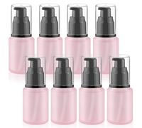 8 bottiglie vuote in vetro smerigliato da 30 ml, dispenser per lozioni da viaggio, con testa a pompa in plastica, per prodotti da toeletta, liquidi, fondotinta, crema, campioni cosmetici, colore rosa