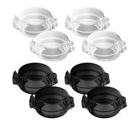 8 bottoni di sicurezza per la protezione dei bambini piccoli, coperchio di protezione dell'interruttore del fornello, copertura girevole per pentole (colore trasparente, nero)