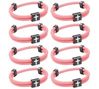 8 braccialetti in corda intrecciata con Gesù Cristiano, per uomini e donne, braccialetti nautici da surf, spiaggia, set regalo per sport, braccialetti intrecciati fatti a mano con nodo regolabile, 5