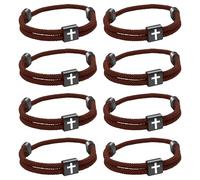 8 braccialetti in corda intrecciata con Gesù Cristiano, per uomini e donne, braccialetti nautici da surf, spiaggia, set regalo per sport, braccialetti intrecciati fatti a mano con nodo regolabile, 5