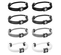 8 braccialetti in corda intrecciata con Gesù Cristiano, per uomini e donne, braccialetti nautici da surf, spiaggia, set regalo per sport, braccialetti intrecciati fatti a mano con nodo regolabile, 5