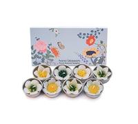 8 candele profumate fatte a mano a forma di fiori bianchi da giardino assortiti