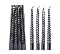 8 Candele Torce Tortili, Candele Spirale Premium per Cena e Decorazione, Lunga Durata di Combustione, Set di Candele Anti-Goccia per Decorazione Tavola, Matrimonio, Natale e Feste (Nero)