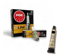 8 candele V-Line adatte per Mercedes W140 C140 400 420 500 1991 - 1999 + grasso di rame