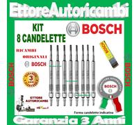 8 CANDELETTE BOSCH MERCEDES ML (W163) 400CDI 184KW 2001->2005 NUOVE 0250202142
