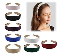 8 cerchietti per capelli da donna, larghi, alla moda, per capelli, da donna, si può progettare fai da te, colore nero, 6 colori, larghezza per abiti da vacanza, abbigliamento quotidiano
