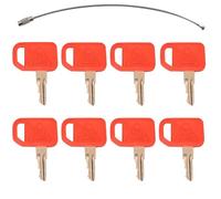 8 chiavi di accensione AT195302 AR51481 per attrezzature pesanti John Deere, compatibili con caricatore, terne, trattori. I modelli includono 1200, 210C, 310A, 310C, 410B, 550B, 700H, 1050J, 210LJ