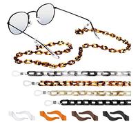 8 Cinturini di Occhiali Antiscivoli Include 4 Catene di Occhiali in Acrilico Cinghia di Occhiali Lettura Collana da Porta Occhiali da Sole al Collo Fermo Occhiali e 4 Paia Ganci in Silicone