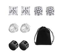 8 clip magnetiche per orecchio, 1 custodia, orecchini magnetici in acciaio al titanio, alla moda per appuntamenti, feste e abbigliamento quotidiano