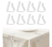 8 clip per tovaglia in plastica trasparente, resistenti e antivento, per picnic all'aperto, feste e campeggio, clip trasparenti per tovaglia per Natale, matrimoni e riunioni di famiglia