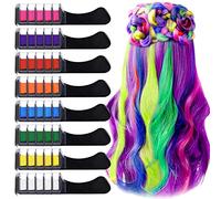 8 Colore Capelli Gesso Pettine con Coperchio, EBANKU Capelli Temporanea Gesso, Instant Hair Chalk Capelli Tintura Temporanea Colorato Pettine per Bambini Feste Christmas DIY