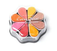 8 colori Craft Rainbow Finger Ink Pads Timbri, piccoli tamponi di gomma per timbri di inchiostro, Pigment Petal Point Option Pad, lavabili, per la creazione di biglietti, scrapbooking, pittura1032