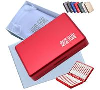 [8 colori] GC premium case di classe extra compatibile con Iqos 3 Heets e Terea bastoni - portasigarette accessorio in pregiato alluminio, Rosso