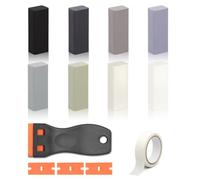 8 Colori Stucco Legno, Cera per Legno, Stucco per Legno Riempitivo Grigio, Cera Riparazione Legno ad Alta Durezza e Resistenza All'usura, Adatta per Laminato, Legno, Marmo e Piastrelle