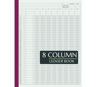 8 Column Accounting Ledger Book, Bookkeeping Record Book and Journal: Organized Financial Record Logbook for Small Business, Self-Employed, Bookkeeping, and Budget Tracking