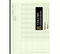 8 Column Ledger Book: Large Accounting & Bookkeeping Notebook |Columnar Analysis Account Pad for Small Businesses and Personal Finance| Horizontal Layout.