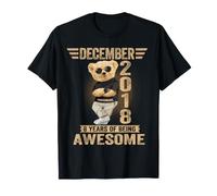 8° Compleanno di Dicembre Uomo Donna 2018 Fantastico Orsacchiotto Maglietta