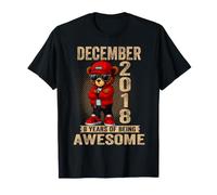 8° Compleanno di Dicembre Uomo Donna 2018 Fantastico Orsacchiotto Maglietta