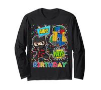 8° Compleanno Ragazzo Ninja Blocks Master Builder Kids Maglia a Manica