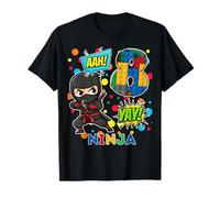 8° Compleanno Ragazzo Ninja Blocks Master Builder Kids Maglietta