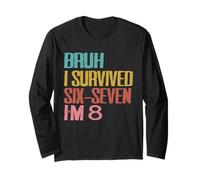 8° Compleanno Sei Sette Ragazzo Io Sono 8 Anni Bruh 6 7 Bday Kids Maglia a Manica