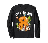 8° Compleanno Young Wild e io Ho 8 Anni Safari Jungle Animal Maglia a Manica