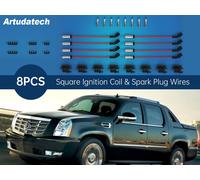 8 Confezione Quadrato Accensione Bobina & Spina Cavo Per Chevrolet GMC 4.8L 5.3L