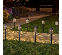 8 Confezione Solare Marocchino Luce LED Up Bianco Caldo Paletto Luci Giardino