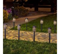 8 Confezione Solare Marocchino Luce LED Up Bianco Caldo Paletto Luci Giardino