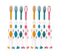 8 confezioni di spazzolino da denti per bambini, extra morbido, per bambini dai 2 agli 8 anni, colore: rosa e arancione e blu e verde