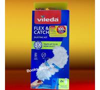 8 Confezioni Vileda Flex & Catch KIT Piumino Catturapolvere (Manico + 2 Refill)