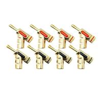 8 connettori a banana con bloccaggio placcati oro 24 carati a 45 gradi, spina a banana audio for cavo 'altoparlante(Black 8PCS)