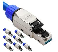 8 connettori RJ45 CAT 8 - spina di rete senza attrezzi per Ethernet, cavo di installazione e cavo di rete | Gigabit abilitato, schermato STP, 40 Gbps, contatti placcati in oro