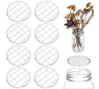 8 coperchi in metallo antiruggine per composizioni floreali | Set da 8 pezzi, design a griglia quadrata, sicuro per il posizionamento degli steli, ideale per mazzi di fiori