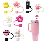 8 coperchi per cannucce Stanley Cup, 10 mm, riutilizzabili, in silicone, antipolvere, accessori per cannuccia (8 pezzi classici A)