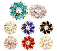 8 coperture per bottoni da 27 mm, con strass, 8 colori, con bottoni, da donna, per abiti, abiti da sposa, camicie, smokings